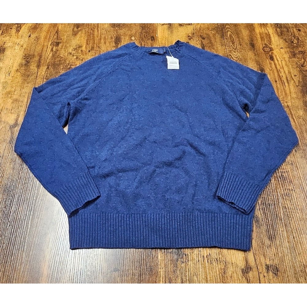 J.Crew Mens Italian Lambswool Crewneck Sweater Blue Marl L BL6376 NWT